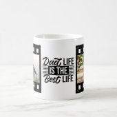 パパライフ最高のス誕生日写真テンプレート コーヒーマグカップ (中央)