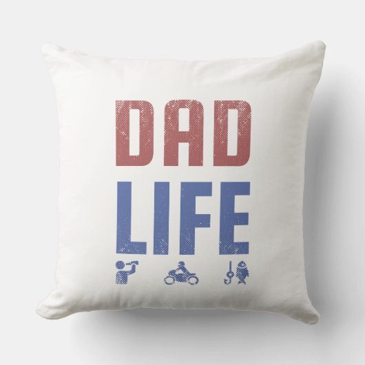 パパライフSVG – 父の日ヴィンテージデザイン | おもしろい クッション (正面)