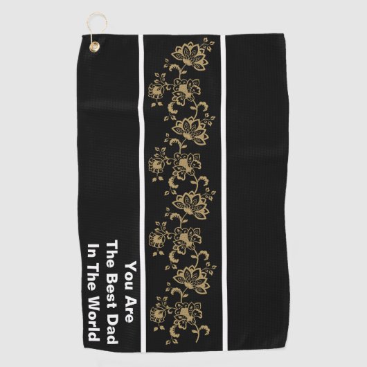 パパラッキーチャーム:最高のパパゴルフタオル ゴルフタオル (正面)