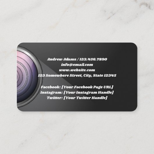 パパラッチ写真家 名刺 (裏面)