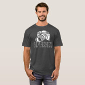 パパラッツィおもしろいパパ写真家レトロカメラ Tシャツ (正面フル)