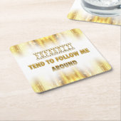 パパラッツィ後を追は使い捨てコースターになりがちだ スクエアペーパーコースター (アングル)