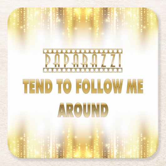 パパラッツィ後を追は使い捨てコースターになりがちだ スクエアペーパーコースター (正面)