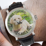 パパラフとバックフォトウォッチにあなたを愛 腕時計<br><div class="desc">フォトウパーソナライズされたィック – 犬からのゴルフパパに最適 – しかし、あなたが望むようカスタマイズに文字を歓迎する。写真をアップお気に入りのロードすると、半不透明のオーバーレイが表示され縁どて、タイポグラフィのベースとして表示される。現在の言葉は読「パパ、私はラフとバックにあなたの愛している」スーツに簡単に編集することができる。</div>