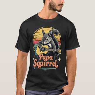 パパリスザル ギター演奏 - レトロ音楽デザイン Tシャツ