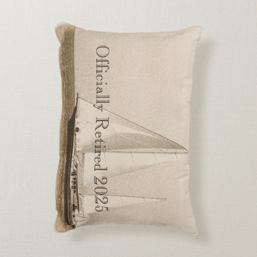 パパリタイアサイルボートヴィンテージ写真 アクセントクッション (裏面(縦))
