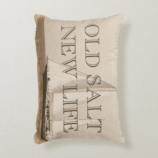 パパリタイアサイルボートヴィンテージ写真 アクセントクッション (正面(垂直))