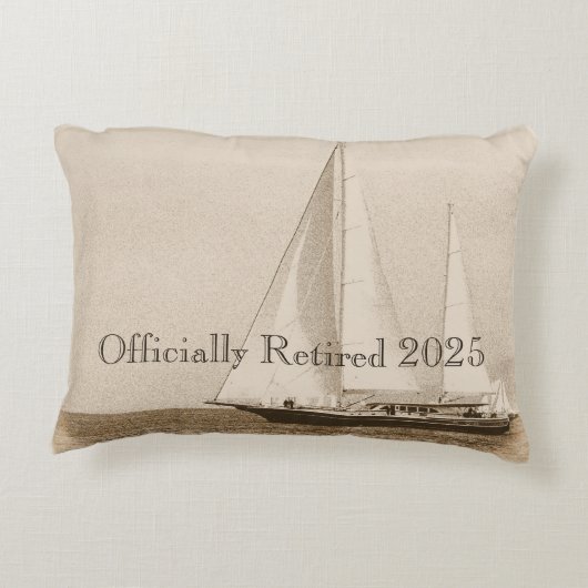 パパリタイアサイルボートヴィンテージ写真 アクセントクッション (裏面)