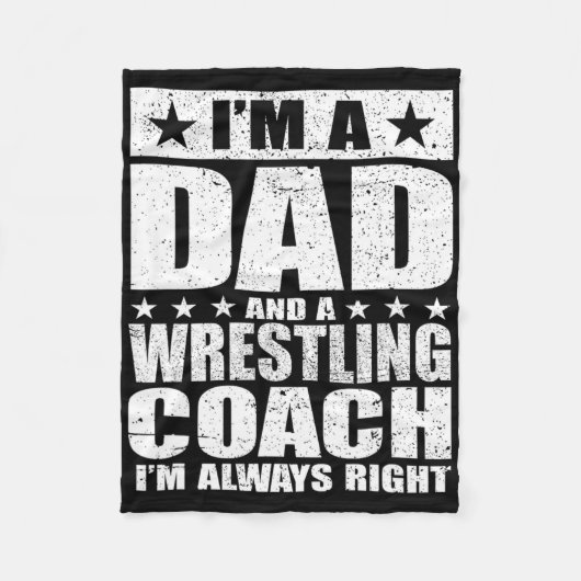 パパレスリングコーチコーチファーザーデイシャツィGIF フリースブランケット (正面)