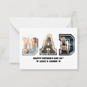 パパレター切り出しフォトコラージュ父の日 ノートカード