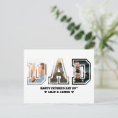 パパレター切り出しフォトコラージュ父の日 ポストカード (スタンド正面)