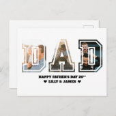 パパレター切り出しフォトコラージュ父の日 ポストカード (正面/裏面)