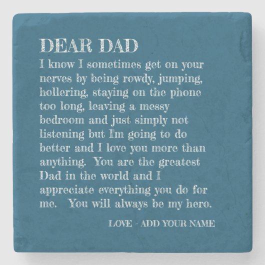 パパレタ10代のーFrom Doter Blue パーソナライズされた ストーンコースター (正面)