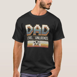 パパレベルのロック解除されたビデオゲームゲーマーパパ父のD Tシャツ