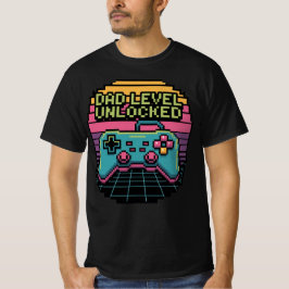 パパレベルのロック解除 – クラシック Pixel Gamer Edition Tシャツ