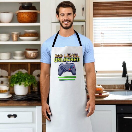 パパレベルのロック解除 | ゲーマーパパファースト・ファーザー・デイ エプロン