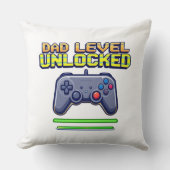 パパレベルのロック解除 | ゲーマーパパファースト・ファーザー・デイ クッション (正面)