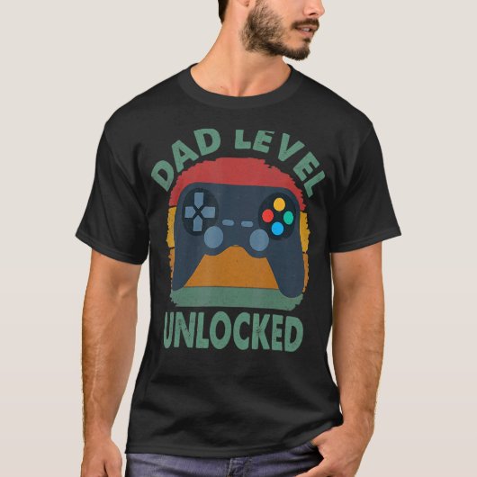 パパレベルアンロック初めてDaddy New Dad Fathe Tシャツ (正面)