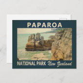 パパロアナショナルパークニュージーランドヴィンテージ ポストカード (正面/裏面)