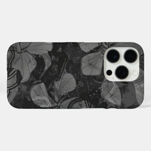 パパロアハイビスカスハワイアンラバロック絵画ズグレー Case-Mate iPhoneケース (裏面 (横))