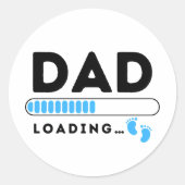 パパロード男の赤ちゃんブルーすぐにパパになる ラウンドシール (正面)