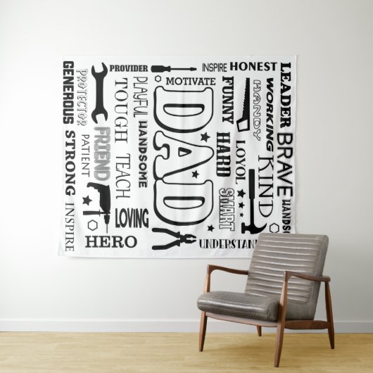 パパワードアート，パパギフト，おもしろい引用文パパ タペストリー (インサイチュ(横))