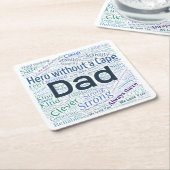 パパワードクラウドデザイン紙コースター スクエアペーパーコースター (アングル)