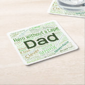 パパワードクラウドデザイン紙コースター スクエアペーパーコースター (アングル)