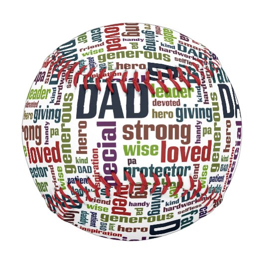 パパワードクラウド文字ファザーズデイタイポグラフィ 野球ボール (裏面)