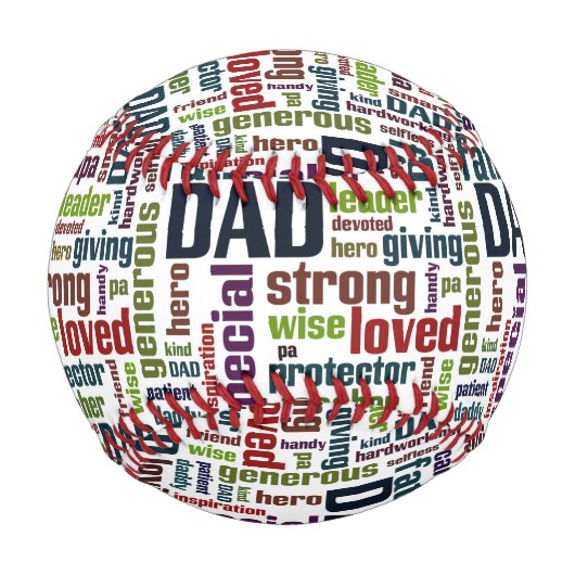 パパワードクラウド文字ファザーズデイタイポグラフィ 野球ボール (正面)