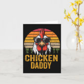パパヴィンテージおもしろい農家チキンファーザーズデイミー カード (黄色い花)