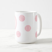 パパーソナライズされたステルモダンピンクテニスボールラケット コーヒーマグカップ (正面右)