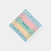 パパーソナライズされたステル離れカラフル スタンダードカクテルナプキン (角)