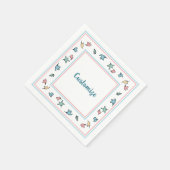 パパーソナライズされたステル離れシホワイト スタンダードカクテルナプキン (角)