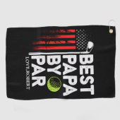 パパーソナライズされたパ最高のーの名前 ゴルフタオル (横)