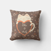 パパーソナライズされたーツかわいい猫バレンタインデー クッション (正面)