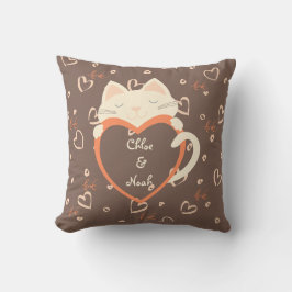 パパーソナライズされたーツかわいい猫バレンタインデー クッション