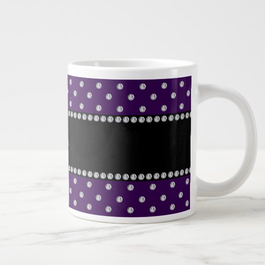 パパーソナライズされたープル·ダイヤモンド ジャンボコーヒーマグカップ (右)