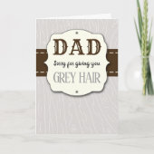 パパ与えお父さんの白髪の日ごめんなさい カード (正面)