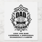 パパ人神話レジェンドヴィンテージワインタイポグラフィ ワインラベル (シングルラベル)