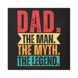 パパ人神話レトロおもしろいト動揺して メタルプリント