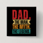 パパ人神話レトロおもしろいト動揺して 缶バッジ (正面)