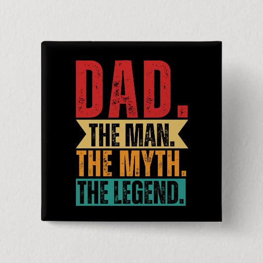 パパ人神話レトロおもしろいト動揺して 缶バッジ (正面)