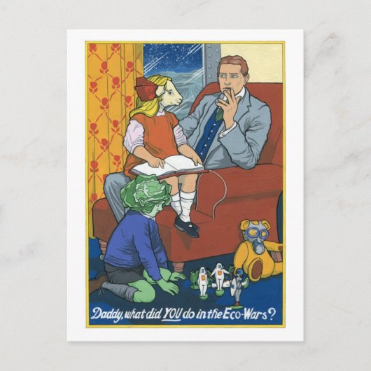 パパ今までエコワで何してたの? ポストカード (正面)