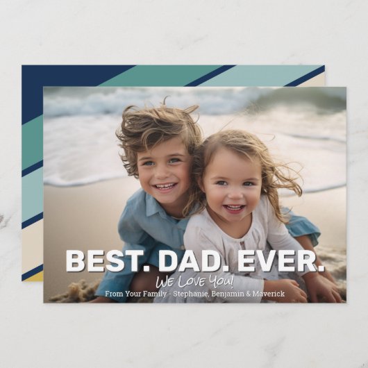 パパ付きフル最高のフォト – あいさつお洒落つ 案内状 (正面/裏面)