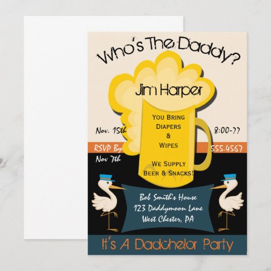 パパ会の招待状 招待状 (正面/裏面)