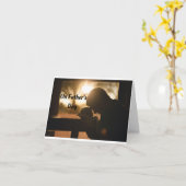 パパ保持ベビーグリーティングカード カード (黄色い花)