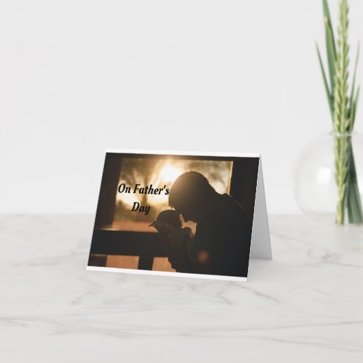 パパ保持ベビーグリーティングカード カード (正面)