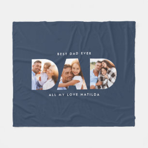 パパ写モダン真タイポグラフィの子供の贈り物 フリースブランケット
