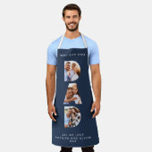 パパ写数々の真モダンタイポグラフィ紺 エプロン (着用した状態)